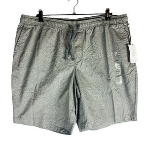 New Free Assembly Mens XL Pull On Utility Shorts Pockets Pockets Gray Floral NWT